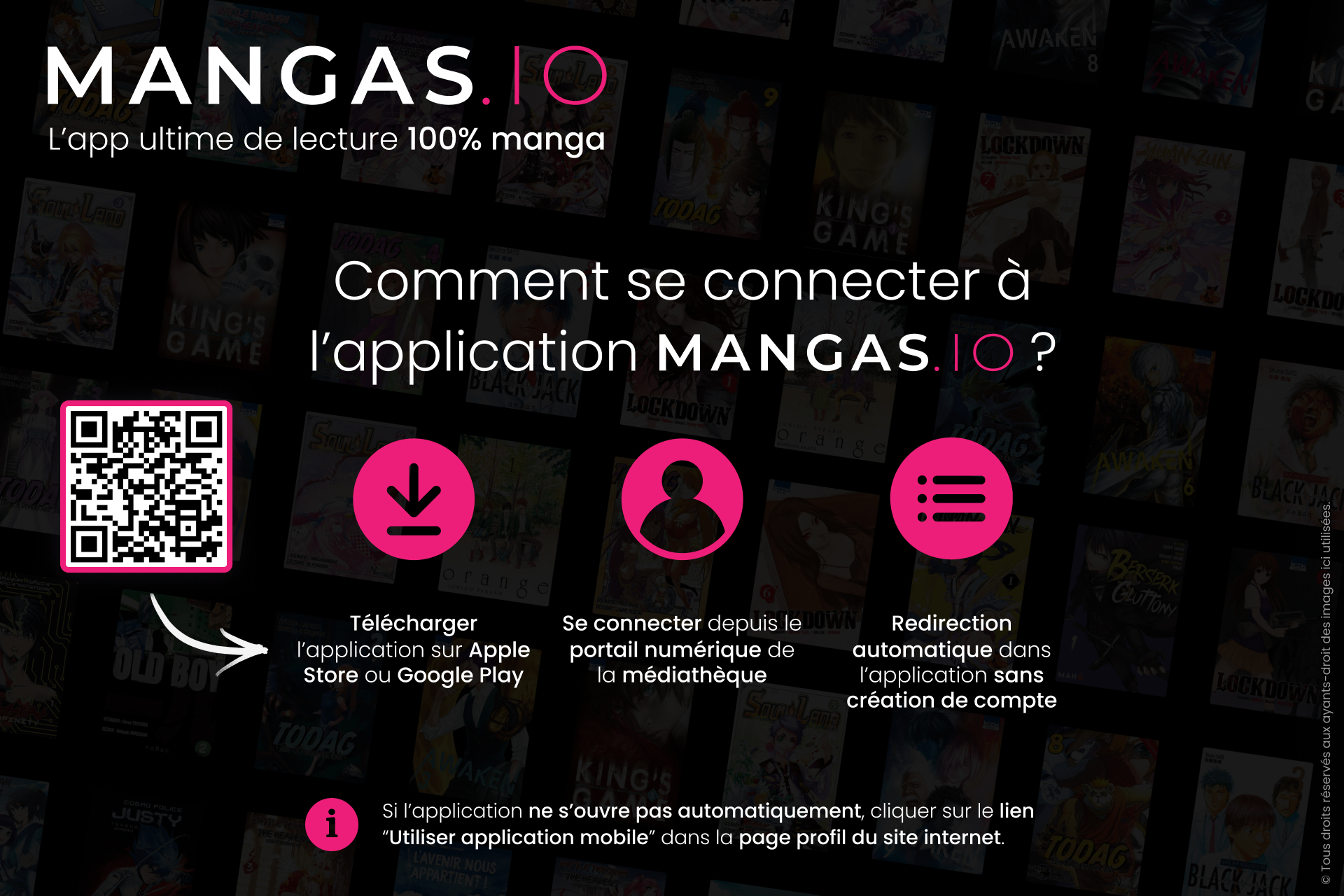 parcours application mangas.io mediatheque